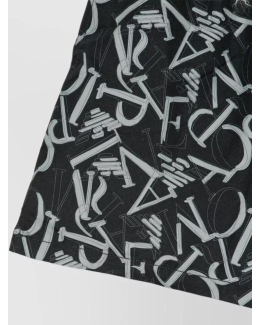 Emporio Armani Black Swim Shorts All Over Print Design for men