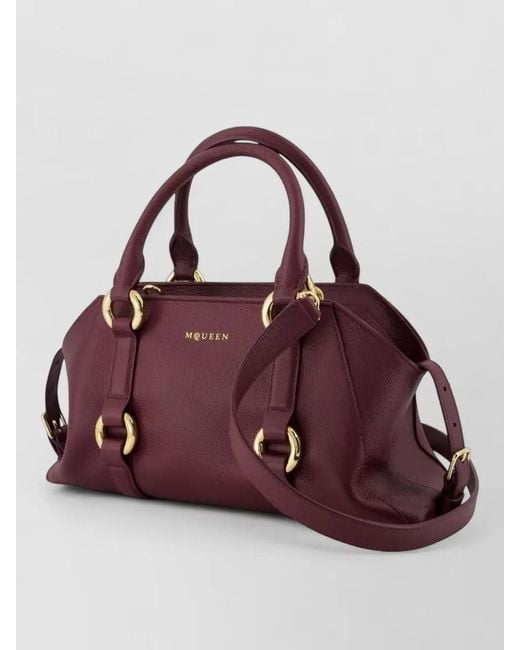 Alexander McQueen Purple Farringdon Small Leather Clutch Bag