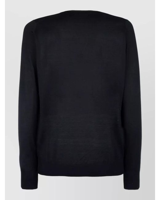 Paolo Pecora Black Crew Neck Knitwear Long Sleeve Sweater for men
