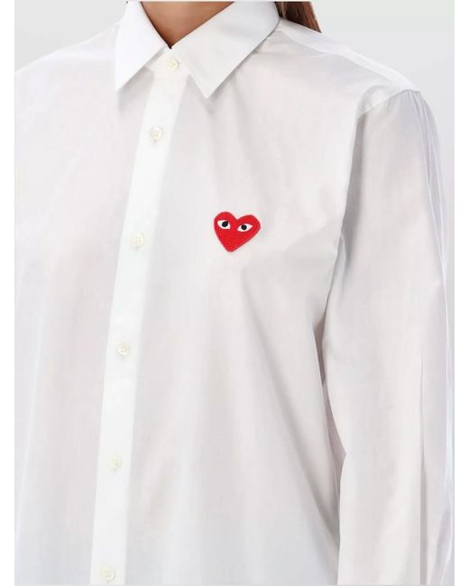 COMME DES GARÇONS PLAY White Heart Icon Shirt Long Sleeves