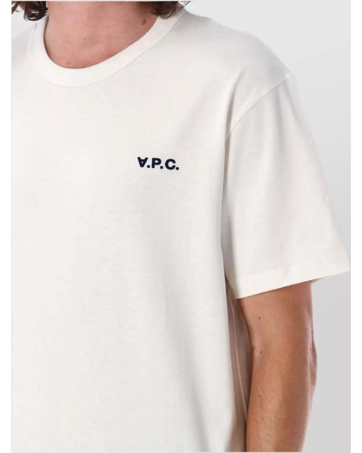 A.P.C. White Cotton Boxy Logo-Print Crew-Neck T-Shirt for men