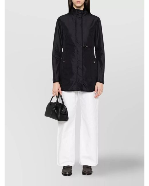 Fay Blue High-Neck Short Jacket