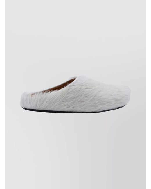 Marni Gray Faux Fur Fussbett Slippers for men
