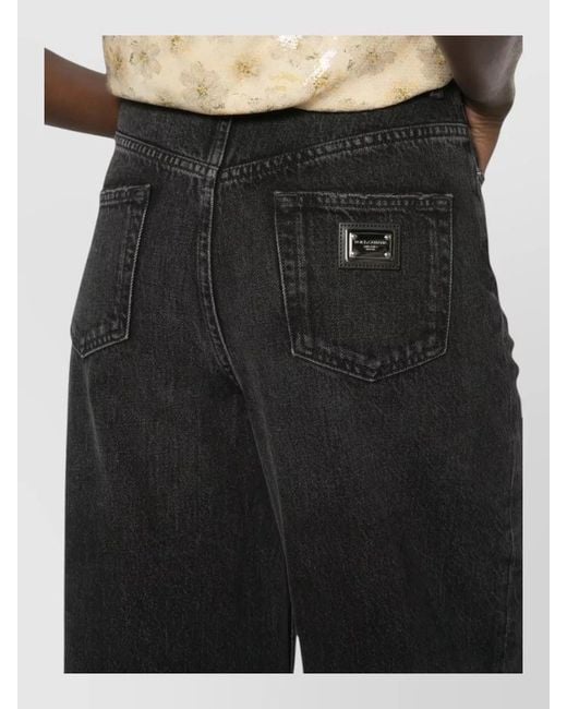 Dolce & Gabbana Black Wide-Leg Denim Jeans