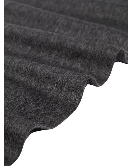Max Mara Black Dalila Scarf Fringe Detail Lightweight Texture