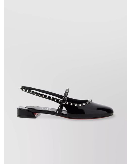Christian Louboutin Red Patent Leather Slingback Ballerina Shoes