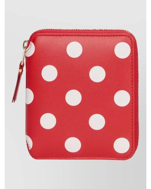 Comme des Garçons Red Leather Polka Dot Wallet