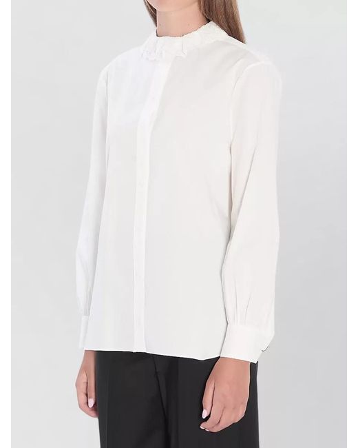 Saint Laurent White Cotton Long-Sleeve Shirt
