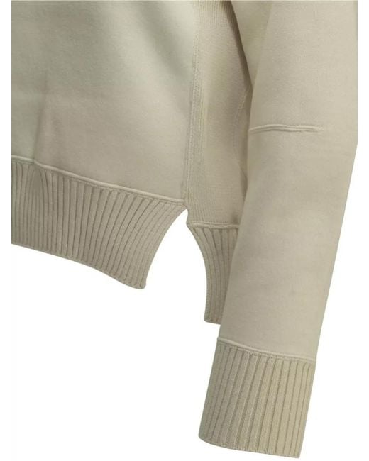 Sacai Natural Cotton Cashmere Crew Neck Knit Sweater