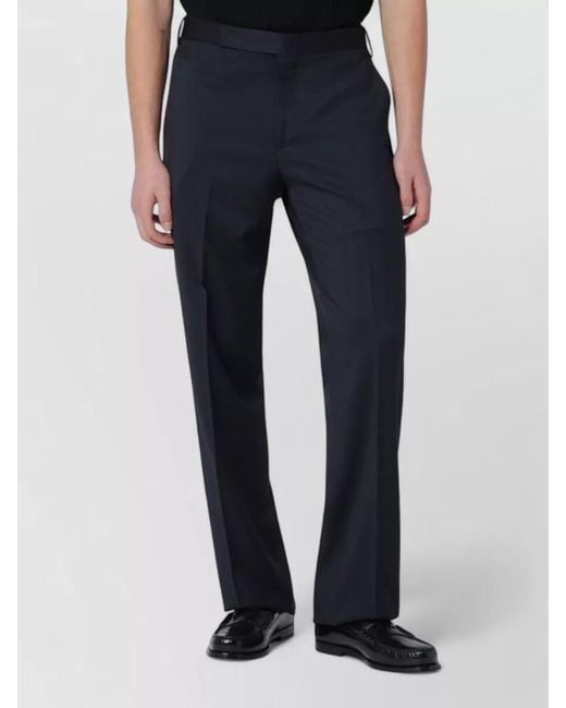 Lardini Blue Wool Straight-Leg Trousers for men