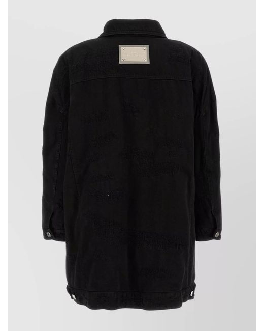 Dolce & Gabbana Black Denim Oversized Jacket