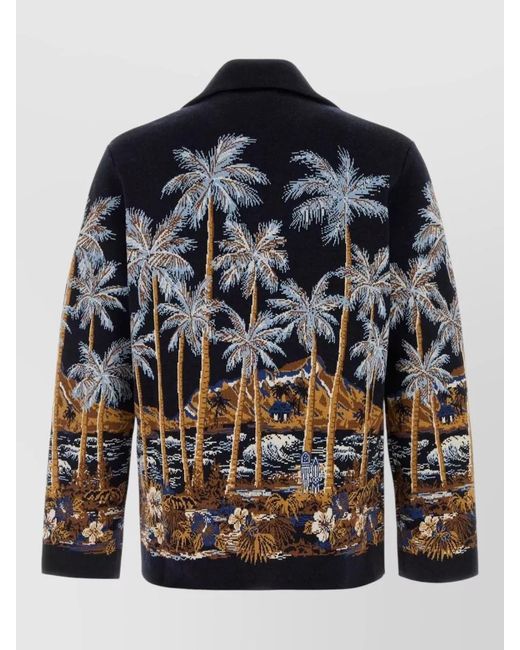 Alanui Multicolor Diamond Head Cardigan Wool Blend Tropical for men