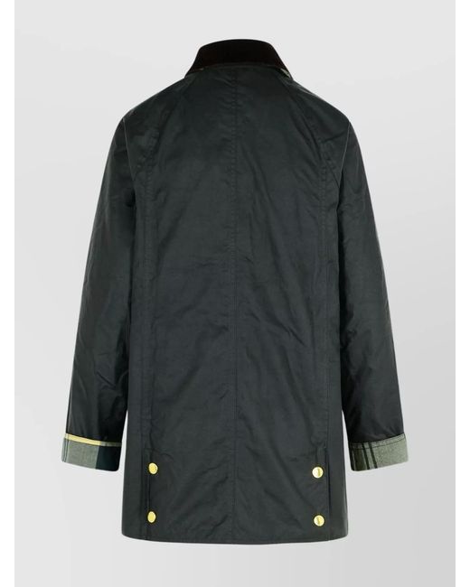 Barbour Black 'Coton Ciré Vert' Jacket