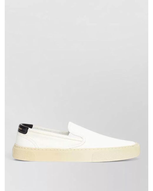 Saint Laurent Natural Cotton Slip-On Sneakers