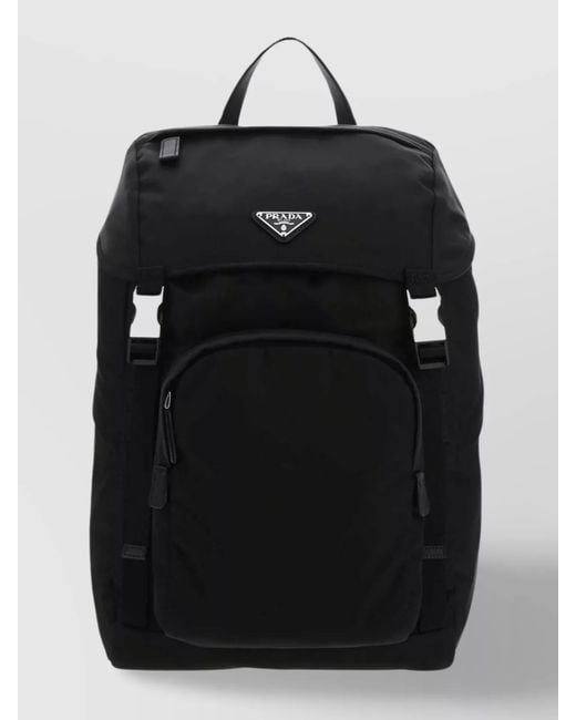 Prada Black Recycled Polyamide Backpack for men