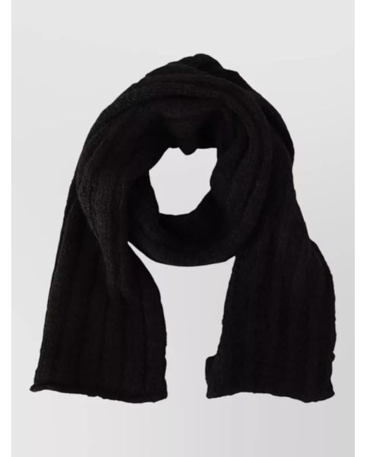 Dolce & Gabbana Black Virgin Wool Cable-Knit Scarf