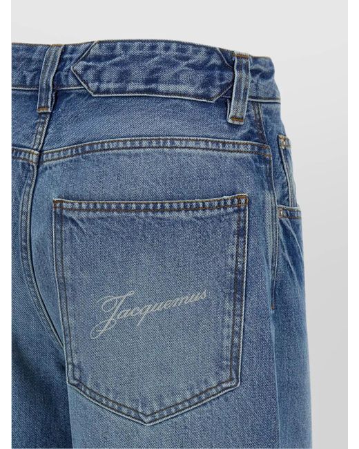 Jacquemus Blue Cotton Wide-Leg Jeans
