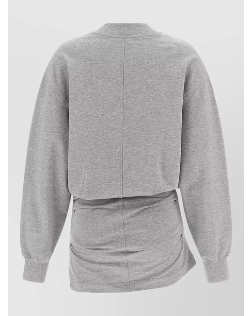 The Attico Gray Mélange Sweatshirt Dress