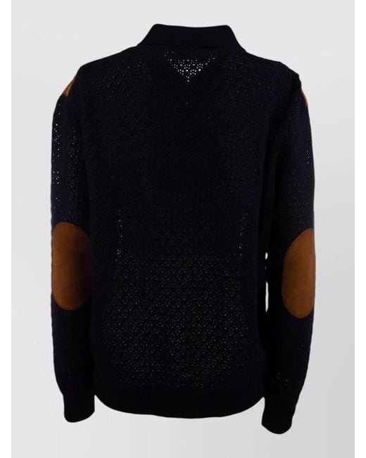 Miu Miu Black Jacket Contrast Panels Long Sleeves Ribbed Cuffs