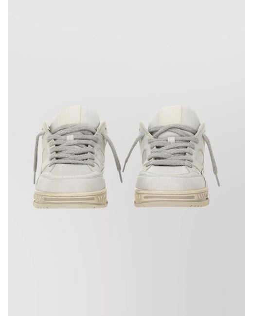 Axel Arigato Gray Round Toe Sneakers Featuring Perforated Design for men