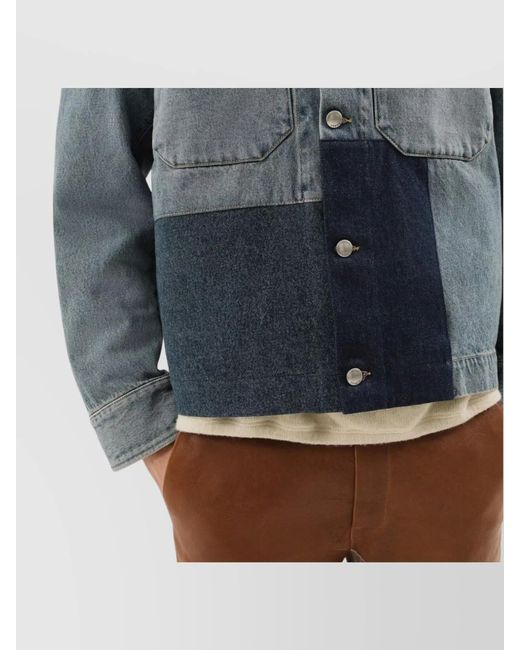 1989 STUDIO Gray Denim Jacket With Patches for men