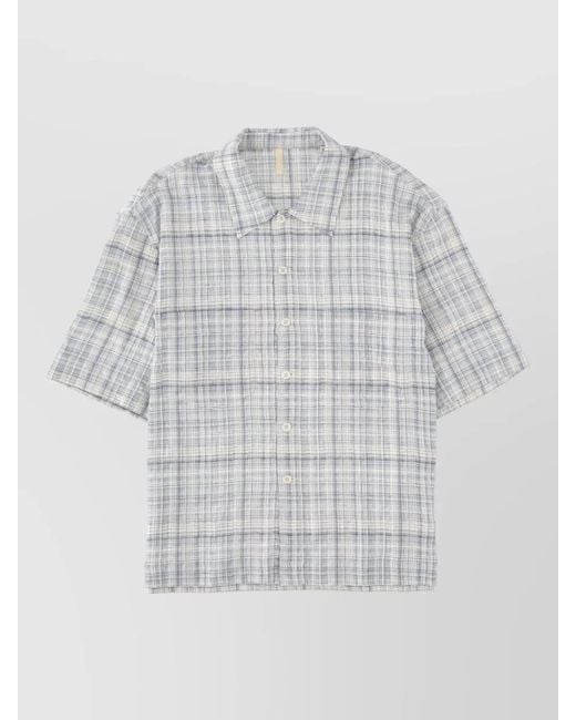 sunflower White Checked Short-Sleeve Shirt for men