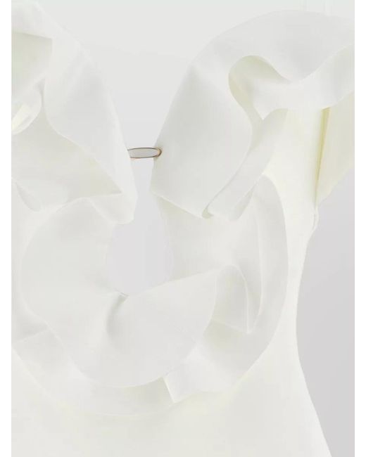 Zimmermann White Solstice Cut Out One Piece Swimsuit Ring