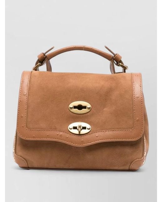 Zanellato Brown Postina Zashmere Baby Leather Shoulder Bag