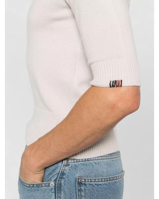 Extreme Cashmere Pink Cashmere Crewneck Sweater Three Quarter Sleeves
