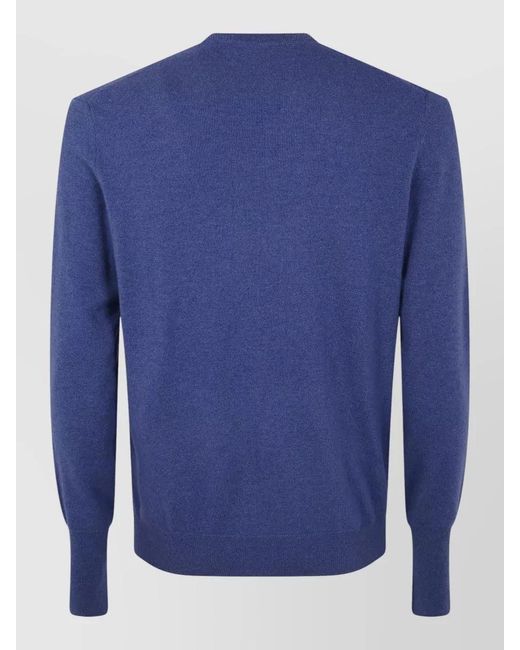Ballantyne Blue V Neck Knit Pullover Long Sleeves for men