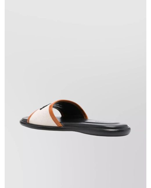 Isabel Marant Red Leather Trim Logo Flat Sandals