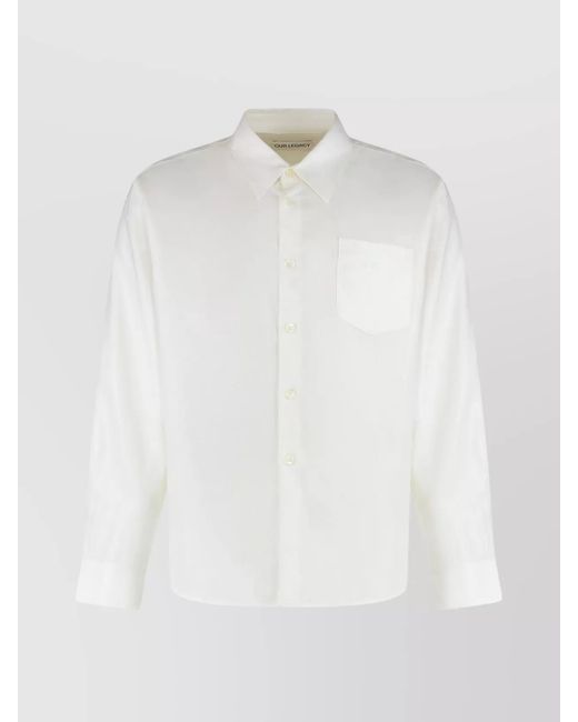 Our Legacy White Tencel Regular-Fit Shirt for men