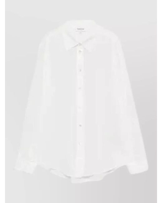 P.A.R.O.S.H. White Shirt Curved Hem Sheer Fabric