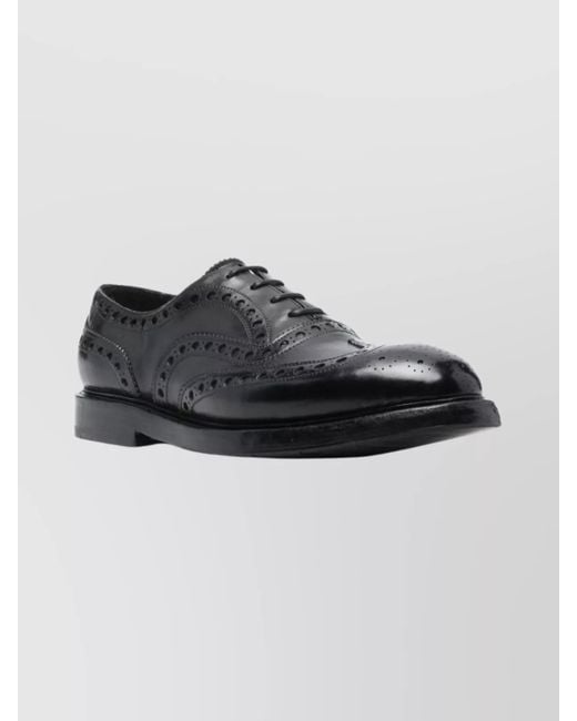 Premiata Black Leather Oxford Shoes for men