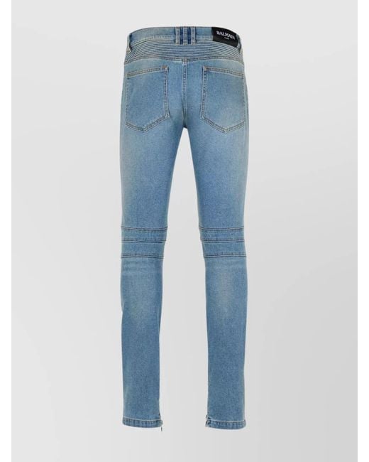 Balmain Blue Denim Straight-Leg Jeans for men