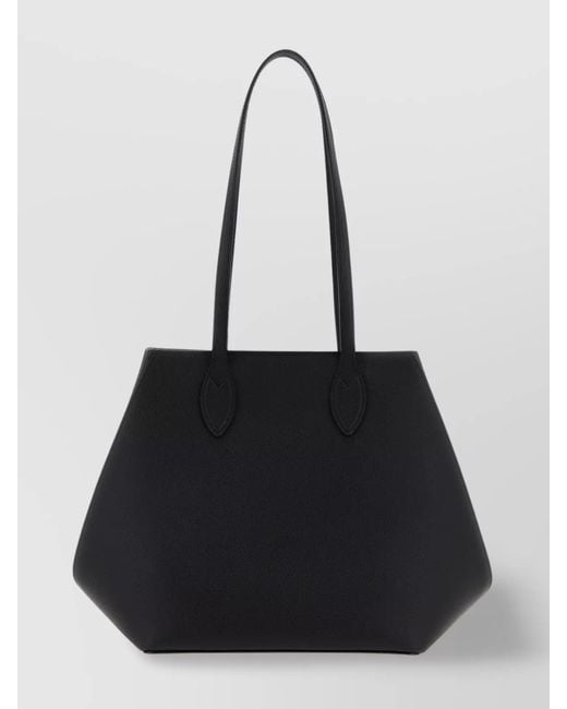 Valextra Black Medium 'Vivi' Shopping Bag