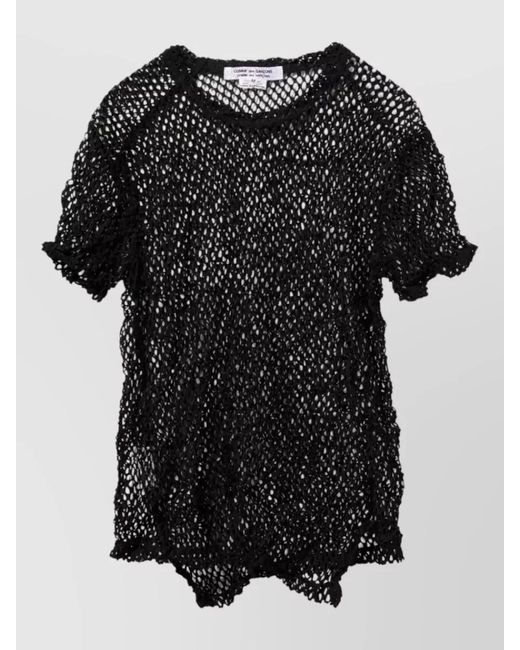 Comme des Garçons Black Layered Mesh Knit T Shirt Textured