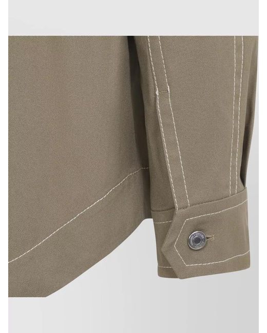 AMI Natural Cotton Buttoned Shirt Jacket for men