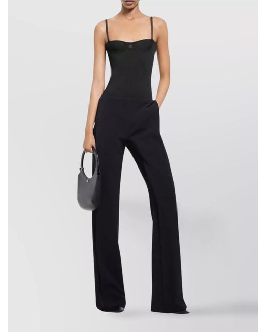 Courreges Blue Mid-Rise Straight-Leg Long Trousers