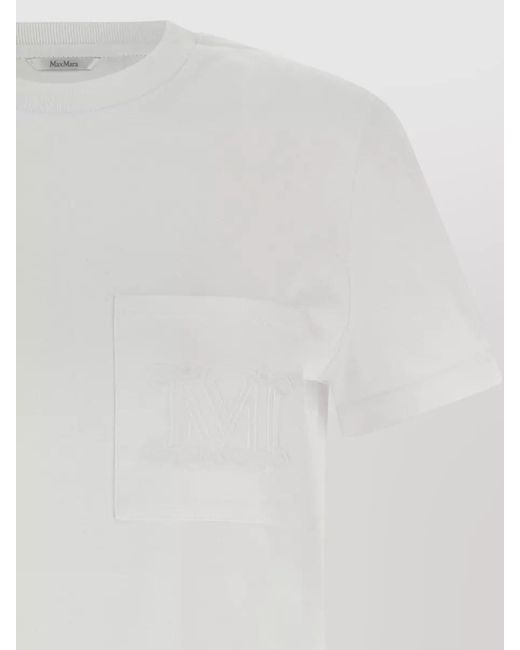 Max Mara White Cotton Monogram-Print Papaia T-Shirt
