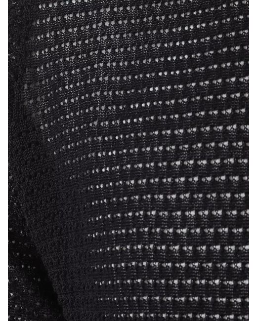 Tagliatore Black Ribbed Knit Shirt for men