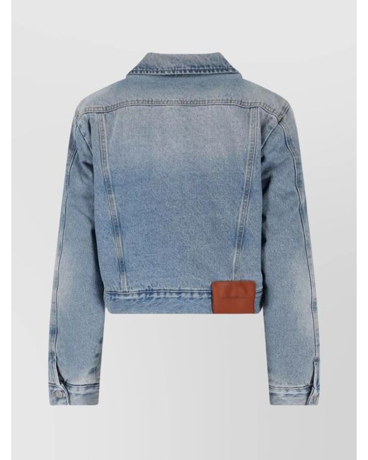 Victoria Beckham Blue Denim Cropped Jacket