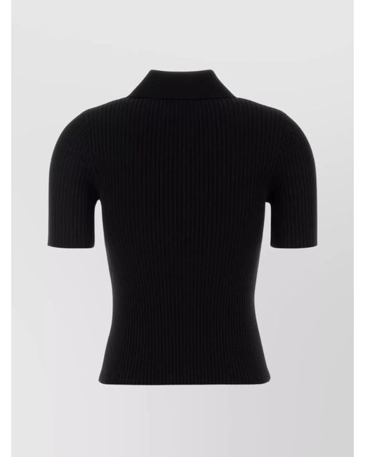 Courreges Black Short-Sleeve Polo Shirt