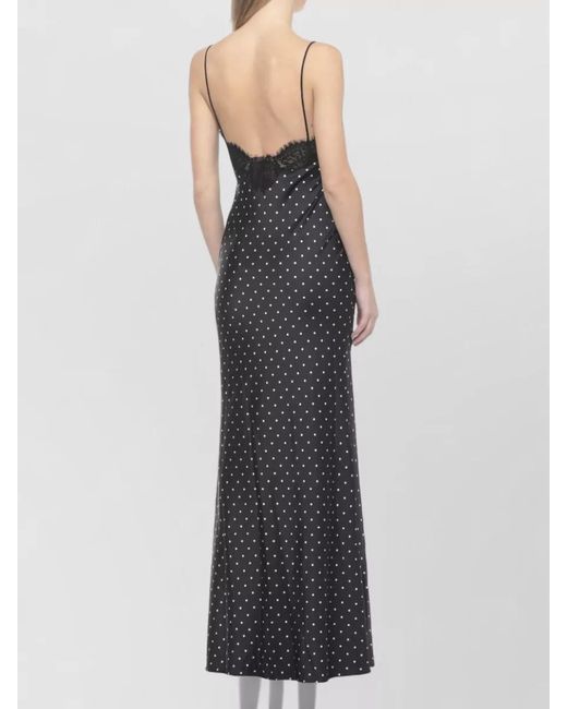 Self-Portrait Multicolor Polka-Dot Satin Lace Maxi Dress