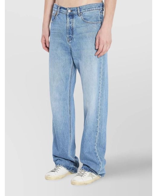 Jacquemus Blue Denim Straight-Leg Trousers for men
