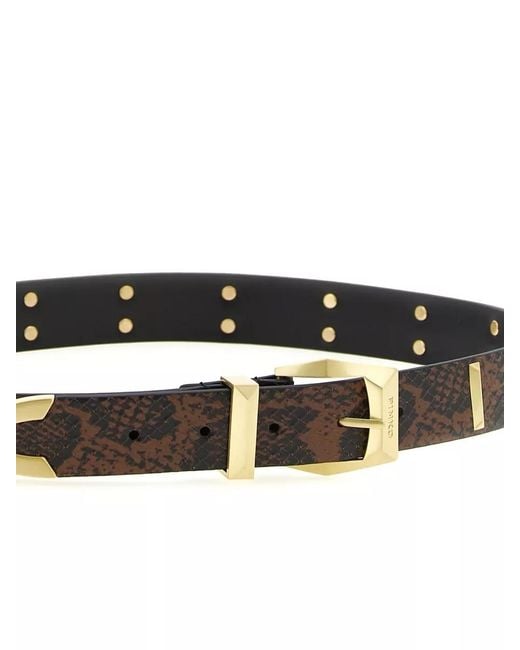 Pinko Gray Python Print Belt Adjustable Hardware