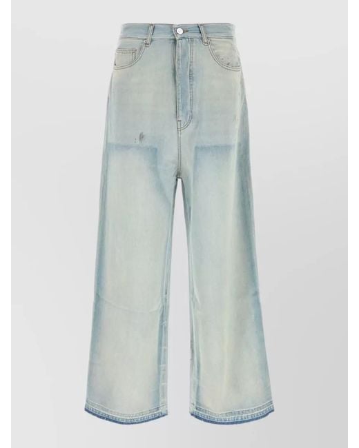 Amiri Blue Denim Jeans Wide Leg Faded Design for men