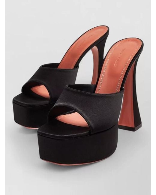 AMINA MUADDI Multicolor Dalida Satin Mules Block Heel Open Toe