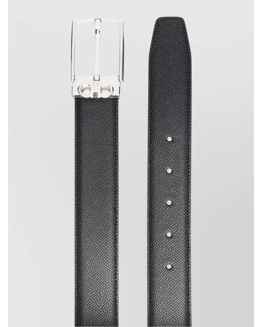 Ferragamo Metallic Leather Reversible Belt for men