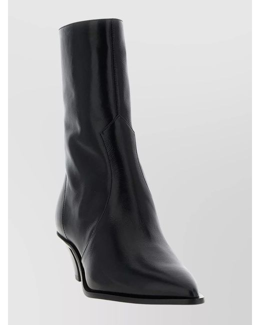 Aquazzura Black Leather Brunswick Ankle Boots